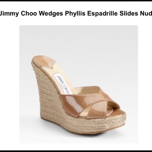 Jimmy Choo Shoes - Jimmy Choo Nude Phyllis Wedges /Slides Size 8